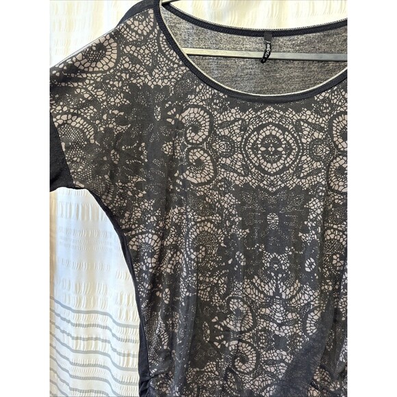 Edista Y2k 3/4‎ Sleeve Sheer Lace Blouse Large Black Tan Gothic Fairy Grung Usa - Picture 6 of 7